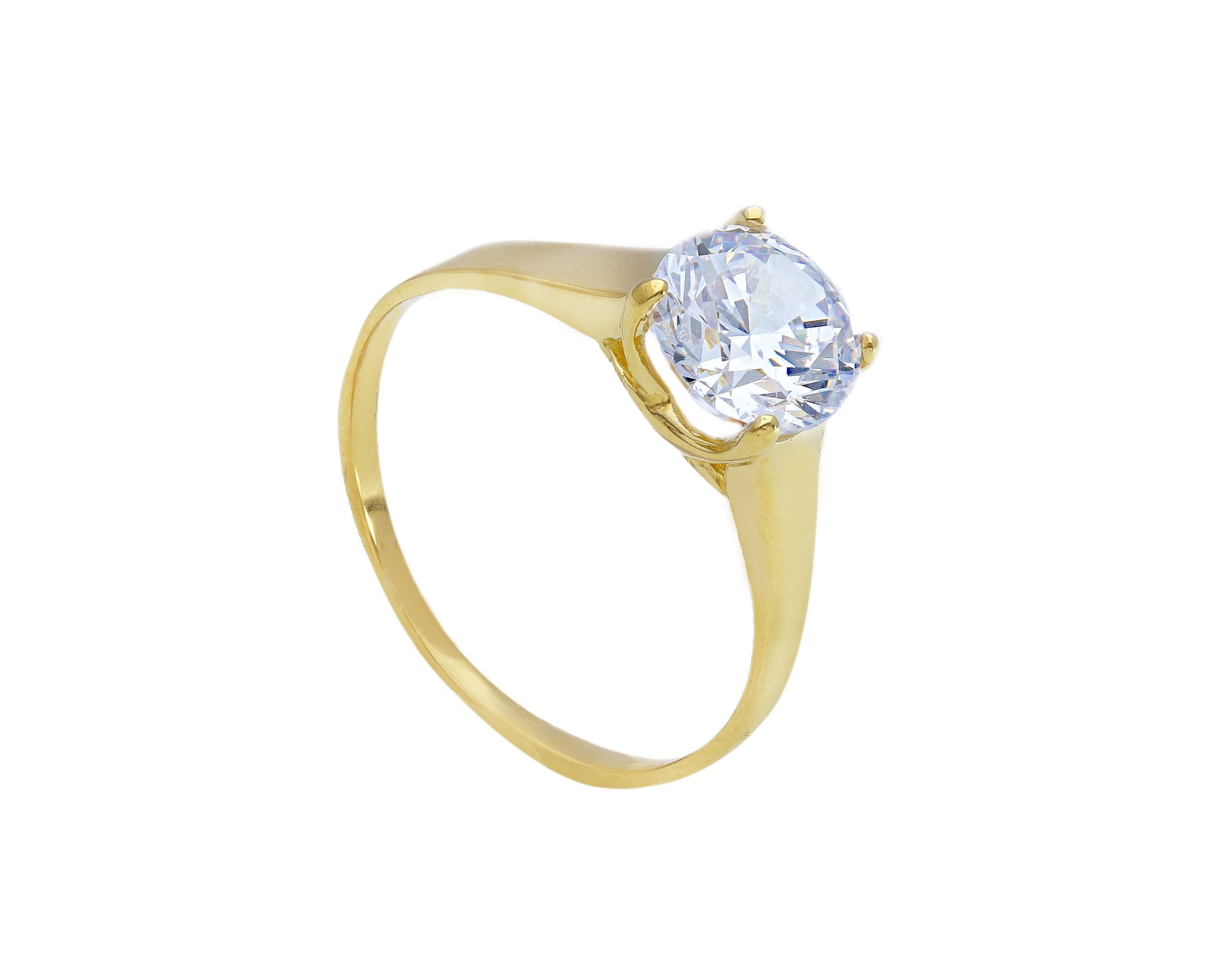 Single stone k9 gold ring with zirkon (S162150)